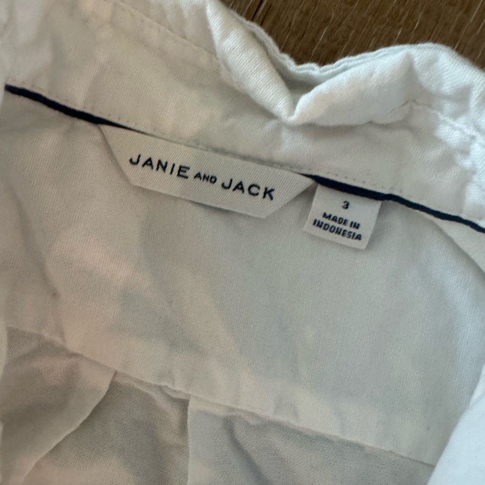 Two boys button downs - Ralph Lauren Green Plaid Shirt and Janie and Jack white - Picture 3 of 5